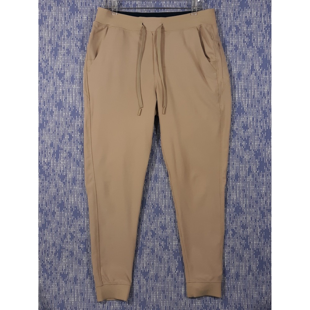 Birddogs Jogger Pants Mens Large Inseam 30 Beige Elastic Waist Tapered Leg